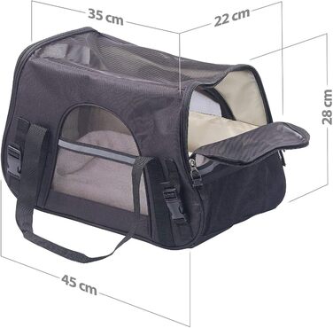 Транспортна сумка для собак Sweetypet: переноска для тварин до 3 кг, 41 x 24 x 19 см (для собак та котів), 45 x 22 x 28 см