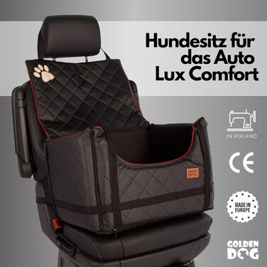 Автомобільний лежак для собак Golden Dog M - 52x44x33 см, чорний, з кріпленням ISOFIX, водонепроникний, з підкладкою