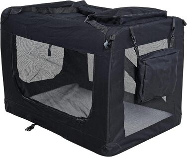 ESTEXO переносна вольєр для собак, транспортна коробка для тварин, переноска для котів, автобокc (XXXL, чорний)