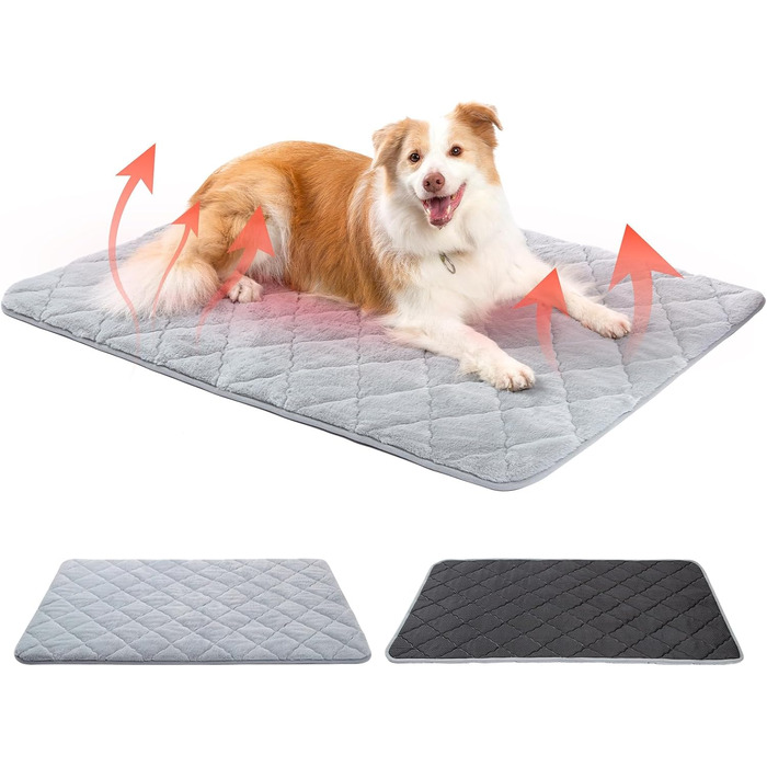 М'який килимок для собак та котів, тепла підстилка, 75 x 50 см, M, м'яка підкладка, машинне прання, нековзний, багатофункціональний (120*75 см, сірий)
