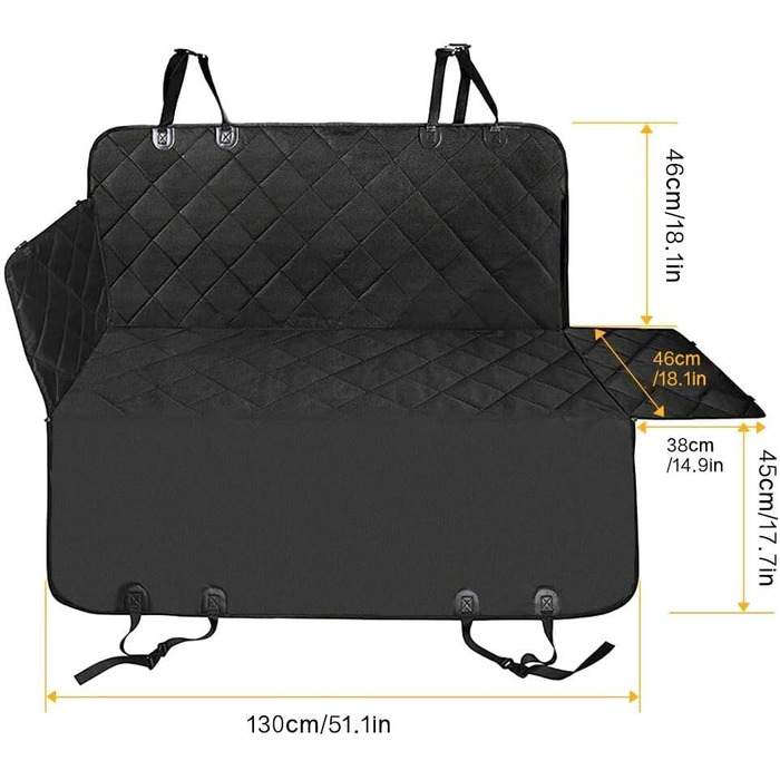 Водонепроникний авточохол для собак: захист від подряпин, бруду та шерсті. Універсальний, чорний