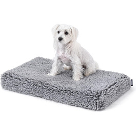 Лежанка для собак Stoutwool 10см, стійка до кусання, ортопедична, для маленьких порід, 58x41x10см, сіра