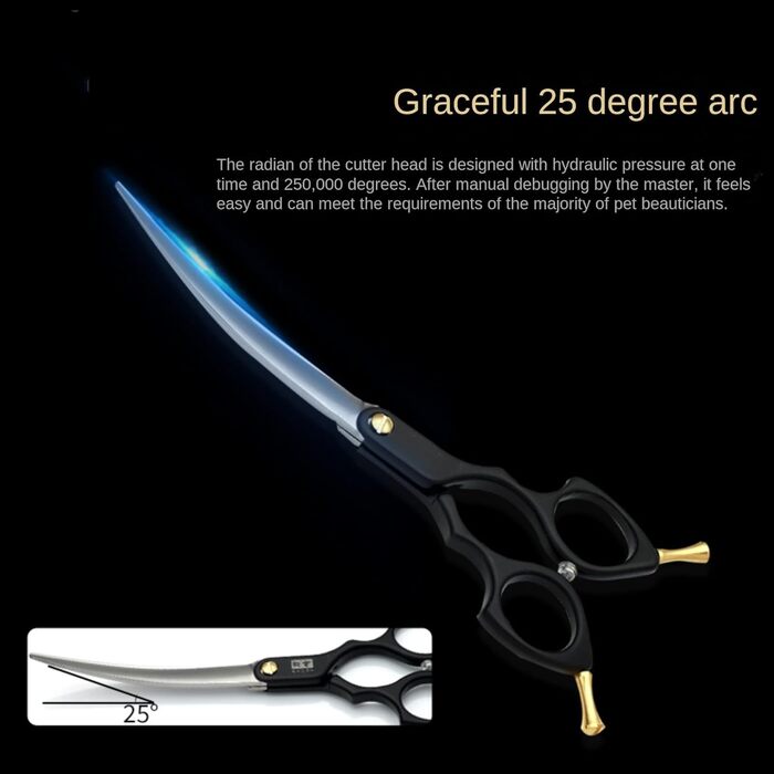 Ножиці для грумінгу собак та котів 7.5 дюймів, професійні ножиці для грумінгу з нержавіючої сталі 440C, ергономічні ручки з алюмінію (рожевий+сірий)