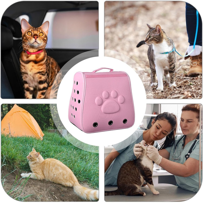 Транспортер для котів та цуценят: легка, дихаюча переноска для котів та собак (рожевий)