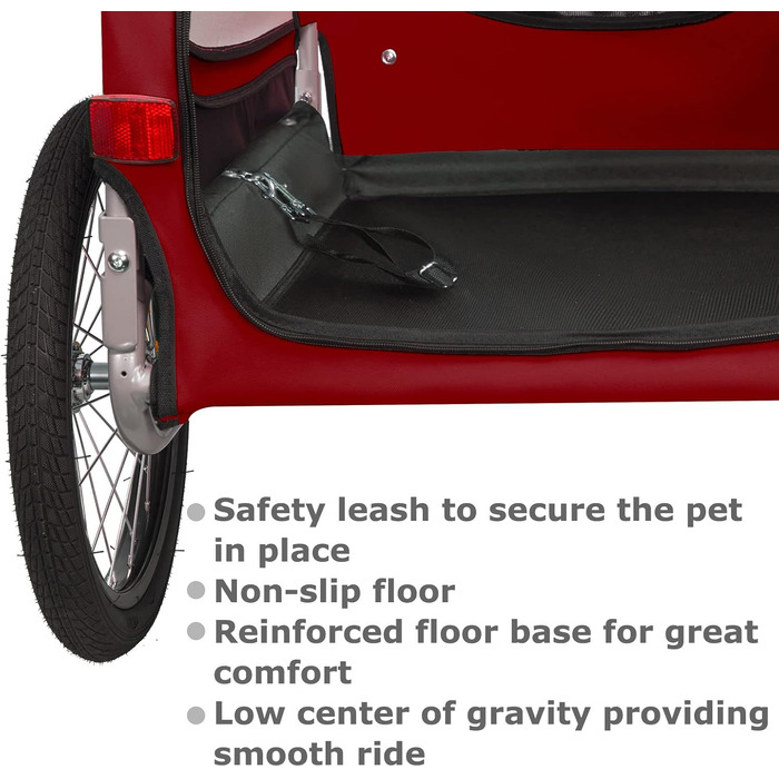 DOGGYHUT® Tobi - великий велопричіп для собак, 35 кг, зелений/червоний