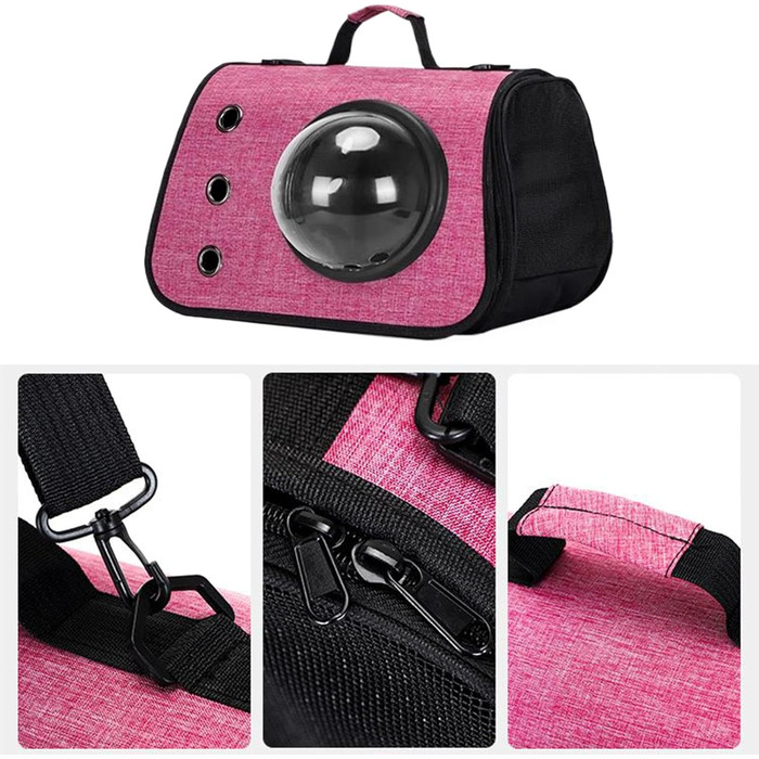 Транспортна сумка для кота/собаки - переноска для кота/собаки, дорожній аксесуар для тварин, складана переноска для маленьких та середніх котів/собак, рожевий колір
