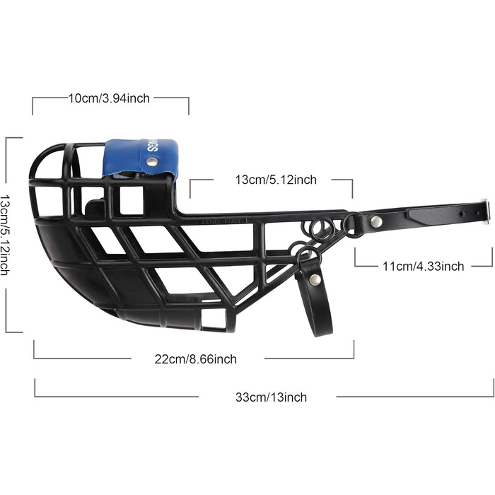 Мушмура для собак AMATHINGS Super Kennel Soft з м'якою накладкою на ніс. Ідеально для вигулу, майданчиків для собак, вольєрів та перегонів (чорний)