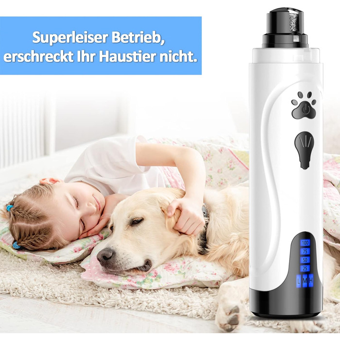 Електричний точило для собачих кігтів YABIFE - тихе точило для собак та котів, 3 швидкості