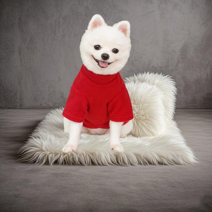 Флісові пуловери для собак (2/3 шт.) - теплі, м'які, з ролетним коміром, для маленьких собак, кошенят, тепла зимова одяг для домашніх тварин (A-Сірий, Червоний, L)