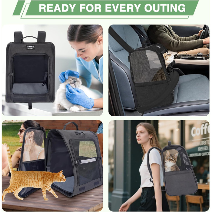 Рюкзак-переноска для собак і котів/цуценят до 5,9 кг, дихаюча сітка, кишені, безпека, для походів
