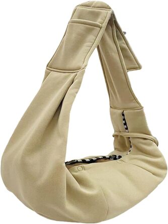 Сумка-переноска для собак, переноска для цуценят, регульовані ремені через плече та груди, легка переноска для тварин у подорожах, на прогулянках та до ветеринара (хакі)