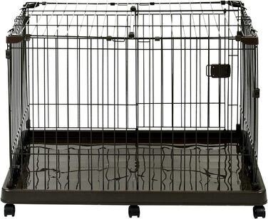Клітка для собак та котів Iris Ohyama STS-1200TY, 66 см, коричнева, з дахом та замикаючоюся дверима, для внутрішнього та зовнішнього використання