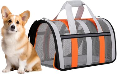 Сумка-переноска для собак, складана, легка, стильна, для подорожей та перельотів, 52 x 35 x 4 см
