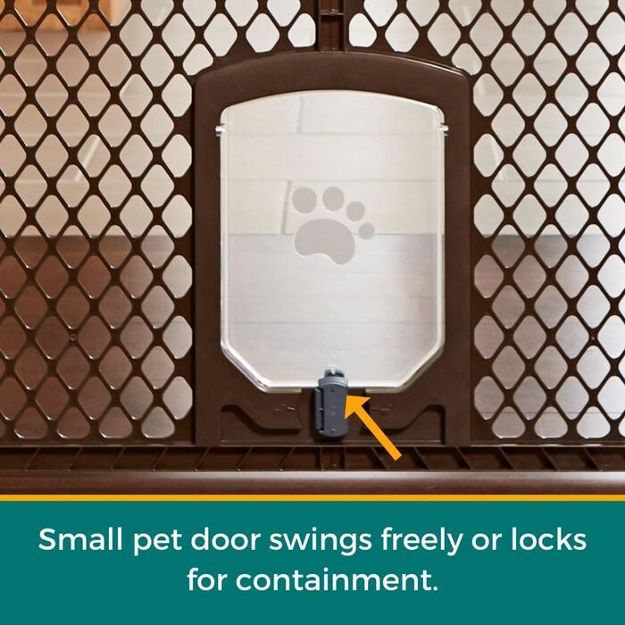 Laufstall для собак North States MYPET Petyard, 6 панелей, розкладний, 66 см, коричневий (для дому та вулиці)