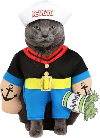 Костюм Попая для собак, багатокольоровий, розмір L, чорний