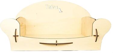 Дерев'яний лежак для собак Taku Tk04 Sessel, середній розмір, натуральне світле дерево, внутрішнє дно 40x65 см