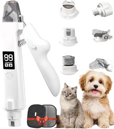 Професійна кусачка для собак 2-в-1 з LED-підсвічуванням, тихий мотор, для собак великих, середніх та малих порід (A-2.0)