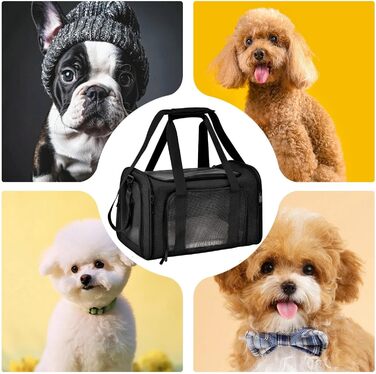 Траспортер для котів та собак, складаний, чорний. Атмосвіт, для подорожей, переноска для тварин