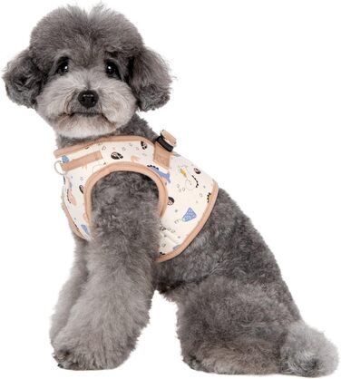 Шлея Puppia MINMI Step-in для собак, проти ривків, для прогулянок і дресирування, бежевий, розмір L, для малих і середніх порід