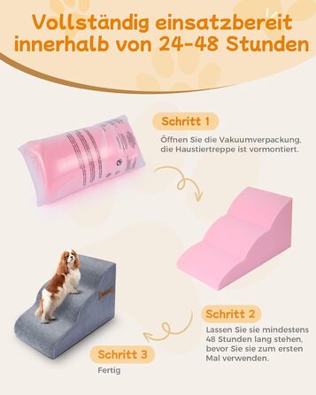 Сходинки для собак 5-ступінчасті, 60 см - для дивану та ліжка, з антиковзким покриттям. Ідеально для маленьких тварин та літніх котів з проблемами суглобів