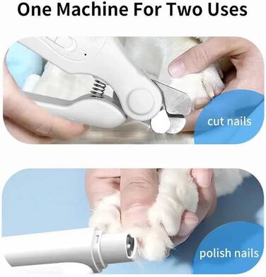 Електричний обрізчик кігтів для собак 2-в-1 з LED-підсвічуванням Krallenschleifer, для собак великих, середніх та малих порід