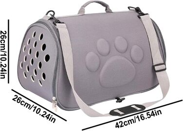 М'яка переноска для тварин, переноска для домашніх тварин з плечовим ременем | Захисна сумка Wepen для подорожей | Для подорожей, походів, літака, кемпінгу, візитів до ветеринара, міста та іншого (Сірий, M)