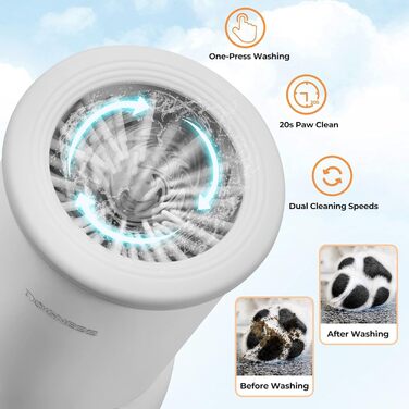 Автоматичний мийка лап для собак DOGNESS, електрична, USB, 360° біла