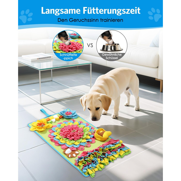 Килимок для собак Brifit для інтелектуальних ігор 78 x 48 см, іграшка-головоломка для малих та середніх собак, миється, тренувальний килимок, проти нудьги, стимулює інтелект