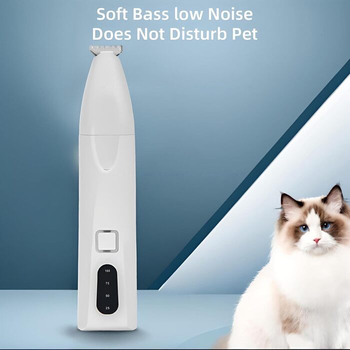 Бездротовий собачий триммер з LED-підсвічуванням та низьким рівнем шуму, цифрова панель, 2 швидкості, аксесуари для догляду вдома та в подорожах