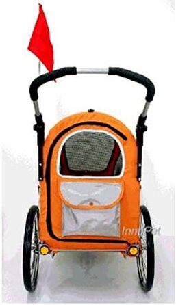 Innopet Sporty: Причіп для собак на велосипед Deluxe чорний/срібний - 2-в-1 (будка та причіп), до 30 кг, з дощем. Включено тягу та з'єднувач.