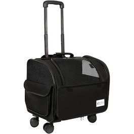 Чемодан для собак та котів Galatée з колесами, переноска для тварин, схвалена авіакомпаніями, дитяча коляска для домашніх улюбленців (чорний)