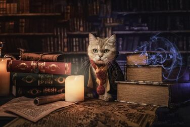 Костюм для собак та котів з окулярами та краваткою, Cosplay, розмір M (Грифіндор)