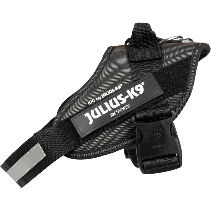 Шлея для собак IDC Powerharness, розмір 0/M, до 2 тонн, чорна/сіра