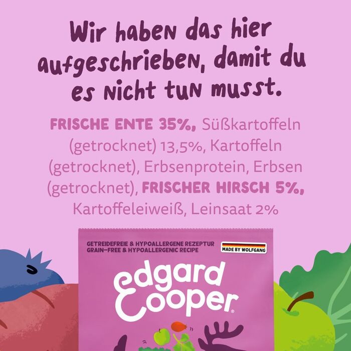 Сухий корм для собак Edgard & Cooper з козулею та качкою, беззерновий, 3 кг