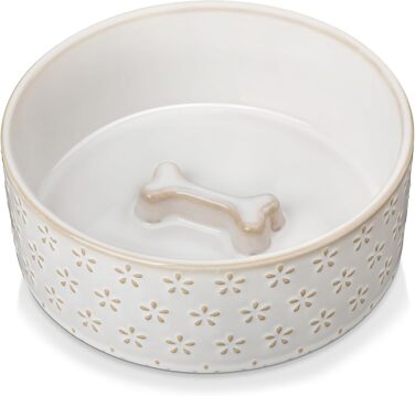 Миска для собак Malacasa з підставкою з горіхового дерева, 450 мл, подвійна миска для собак та котів, для корму та води, неслизька підставка, дизайн у формі п'ятипелюсткового клеверу та соти (1000 мл * 1, п'ятипелюстковий клевер)