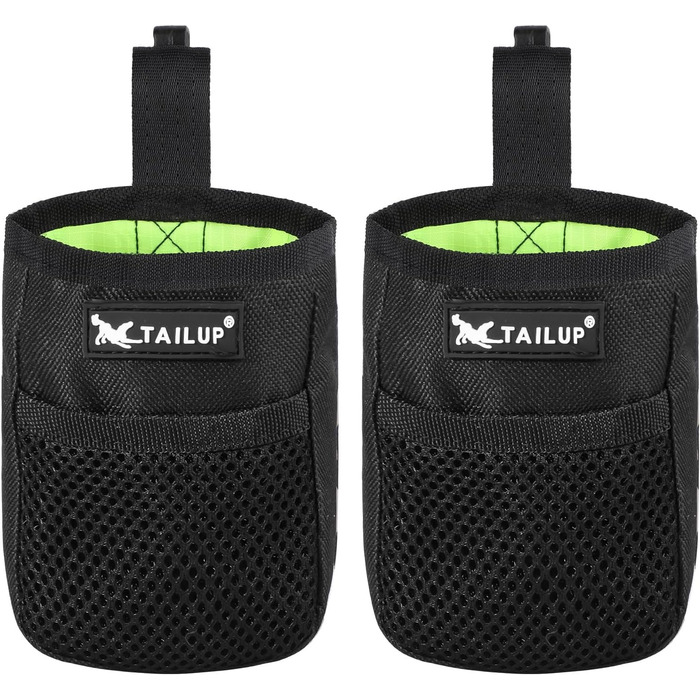 Ланжує Лекерлібутель - ласощі для маленьких собак, чорний, з кліпсою для ременя, 600D Оксфорд, 2 шт.