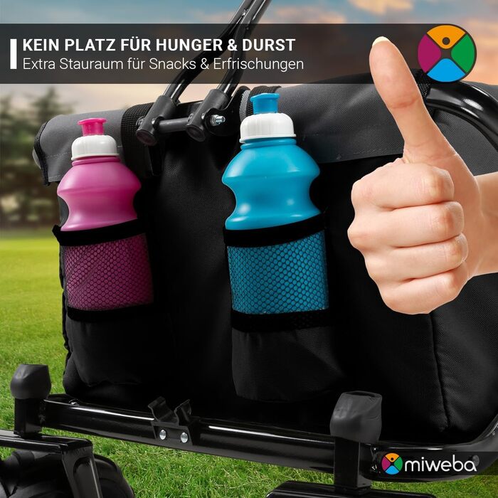 Складаний візок Miweba MB-30 | Вантажопідйомність 120 кг - для дітей, саду, пляжу | Сірий