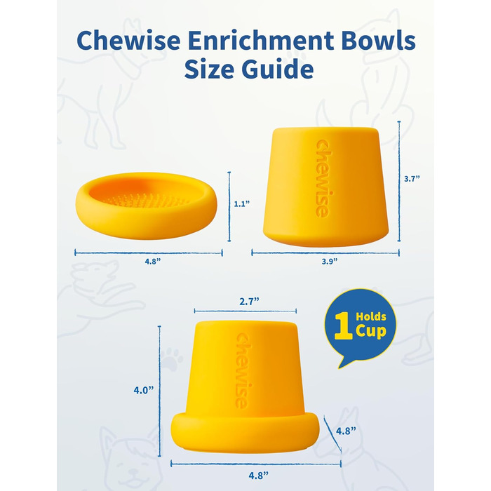 Chewise Годівниця для собак з інтерактивними елементами - повільна годівниця, іграшка-лежак, набір мисок, безпечний TPU, для собак, миється в посудомийній машині