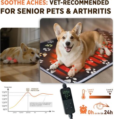 Килимок гріючий для тварин Furrybaby: водонепроникний, анти-гризучий, 30.5 см, чорний