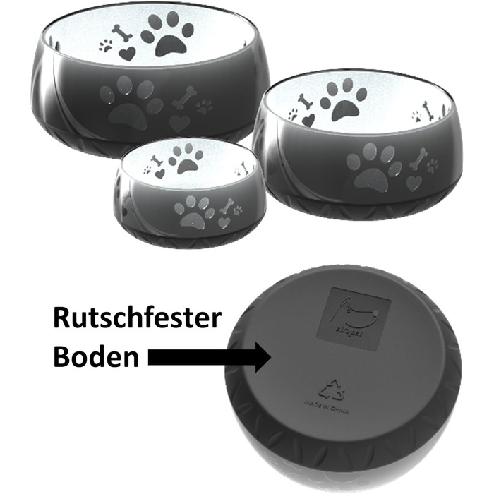 Миска для собак Elropet: маленькі та великі породи, нековзна, 330 мл (чорна)