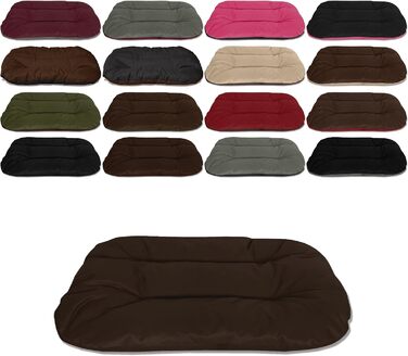 Двостороння лежанка для собак BedDog® REX, L, коричнева, овально-кругла, велика, з можливістю прання, для дому та вулиці, 80 x 60 x 11 см, CHOCOLATE