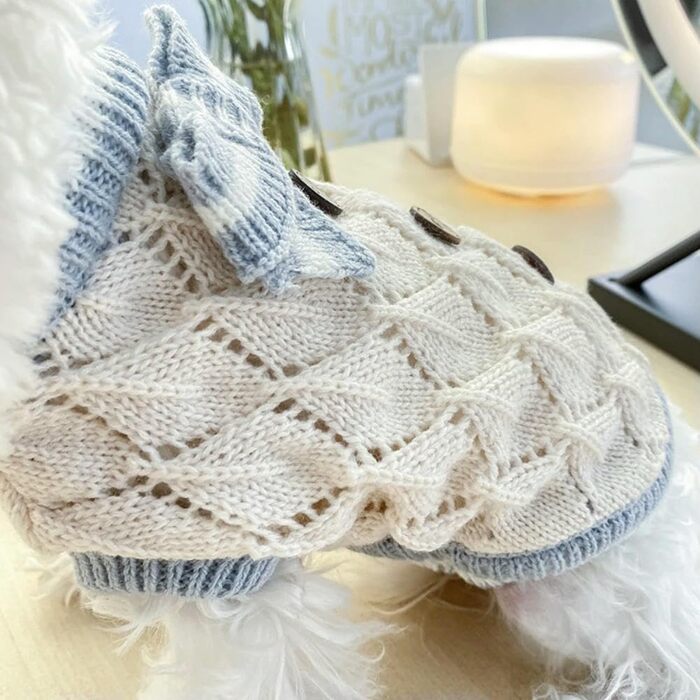 Теплий в'язаний светр для собак та котів: куртка, плащ, костюм для Sphynx, коричневий, розмір M