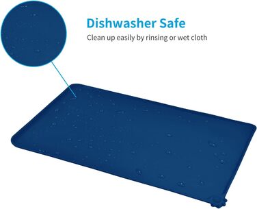Силіконовий килимок для годування собак та котів AUDWUD, водонепроникний, антиковзний, 61x41 см, блакитний