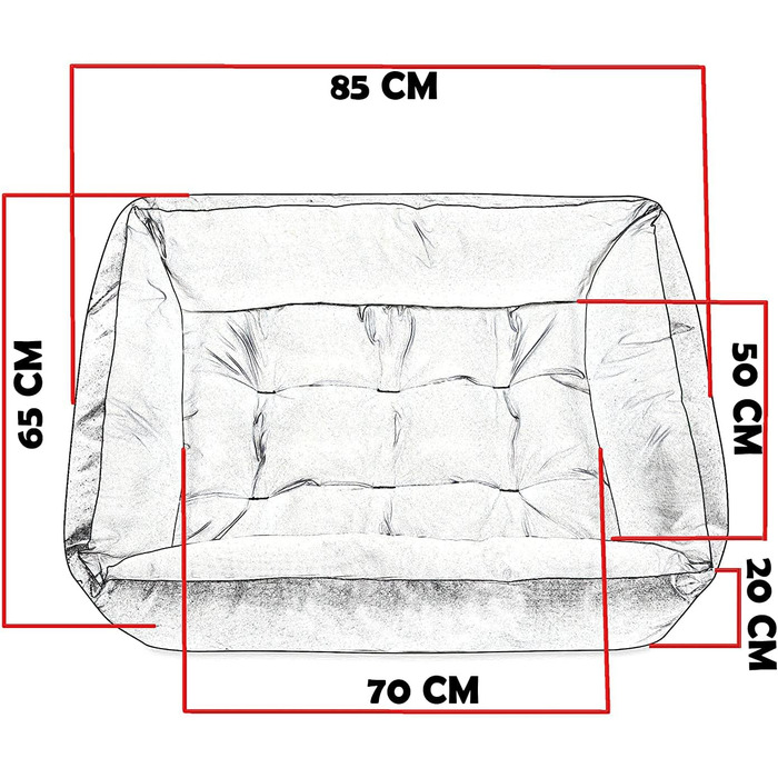 Крісло-лежанка для собак SuperKissen24: лежанка-кошик, лежанка-софа для собак великих, середніх та маленьких порід. Лежанка для тварин, розмір M, чорний та сірий колір. Матеріал: льон, 95x75 см. Можна прати.