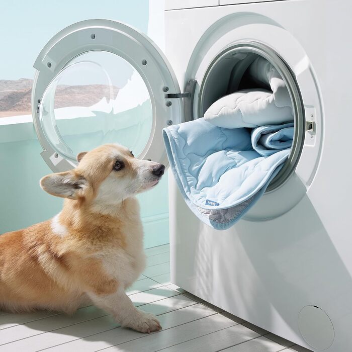 Килимок охолоджуючий для собак середнього розміру Bedsure – 73,5 x 53,3 см, миючий, для котів та собак, QMAX>0,5, літнє переносне лежак для цуценят, антиковзаюча літня лежанка для собак, перлинно-сірий