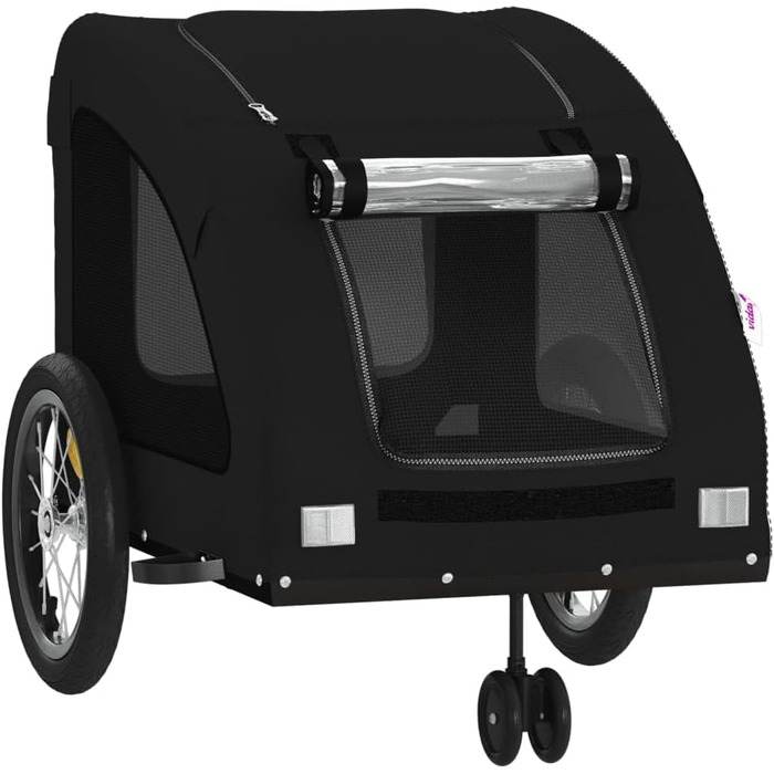 Фургон для собак VidaXL - чорний, 45 кг, Oxford-Gewebe, з прапором та відбивачами