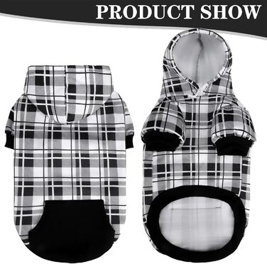 Світшот для собак ExPawlorer з візерунком у клітинку, британський стиль, теплий одяг для собак з отвором для повідка, підходить для Pitbull, зимовий одяг для всіх порід, цуценят, дівчаток та хлопчиків, котів, рожевий (XX-Large, чорний та білий)