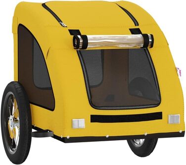 Причіп для велосипеда для тварин, жовтий, Oxford-тканина, 124x53x53 см