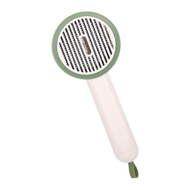 Гладка щітка для котів та цуценят - вичісувальний гребінь проти випадання шерсті, портативна щітка з кнопкою розплутування для довгошерстих котів