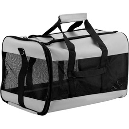 Транспортна сумка QWORK® для котів та собак до 10 кг (48x30x30 см) - переноска для тварин, портативна, миється